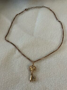 Gold Key Pendant Necklace - 22”